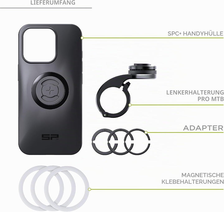 SP CONNECT Mountain Bike Bundle |SPC+| kompatibel mit iPhone 14 Pro | Handyhalter für Mountainbike|