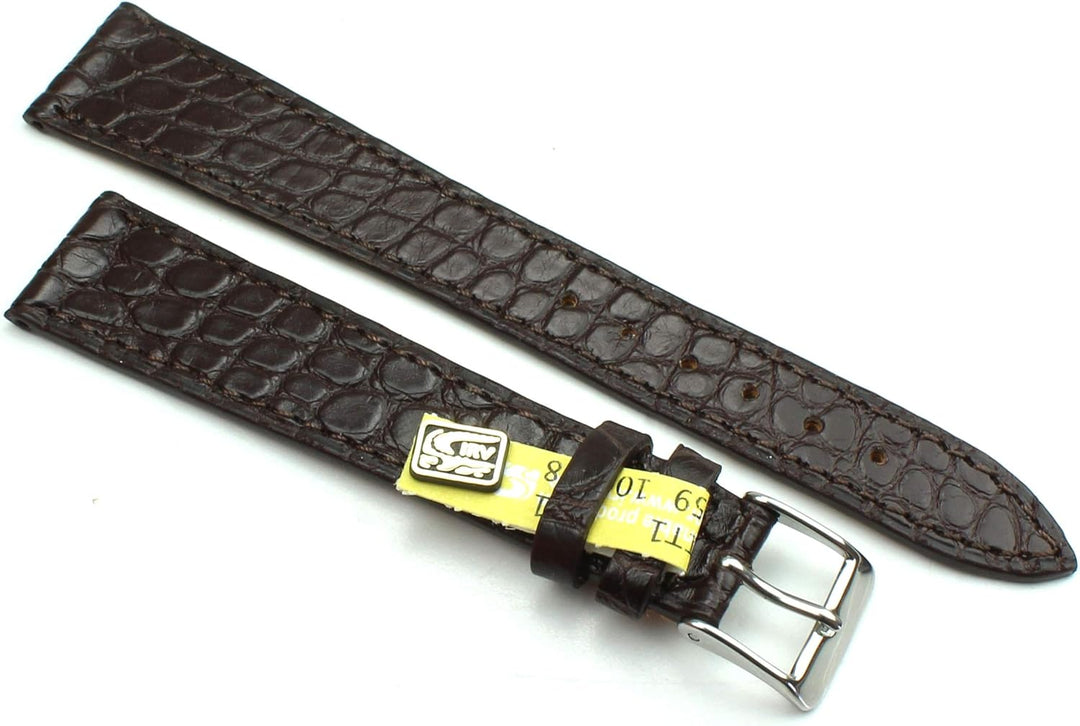 19mm XL Echt Alligator Klassik handgemacht in Deutschland Uhrenarmband Dunkel braun