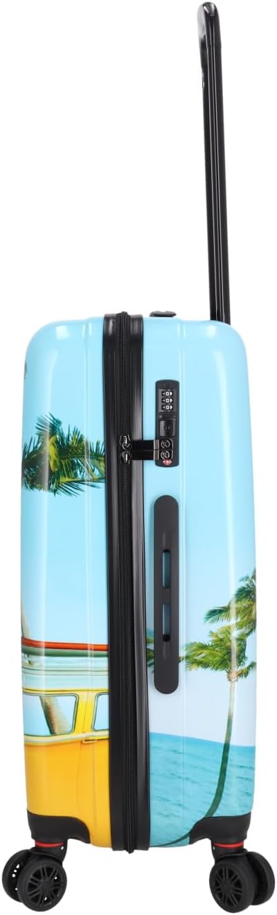 Reisetrolley Plumeria 4W | Hartschalen Koffer aus Stabiler ABS-Schale | TSA-Zahlenschloss | Vier 360