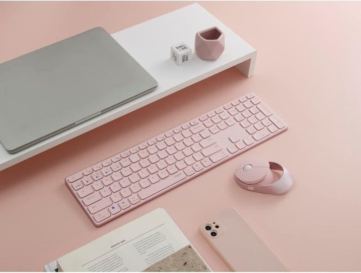 Rapoo 9850M kabelloses Tastatur-Maus Set Wireless Deskset 1600 DPI Sensor wiederaufladbarer Akku fla