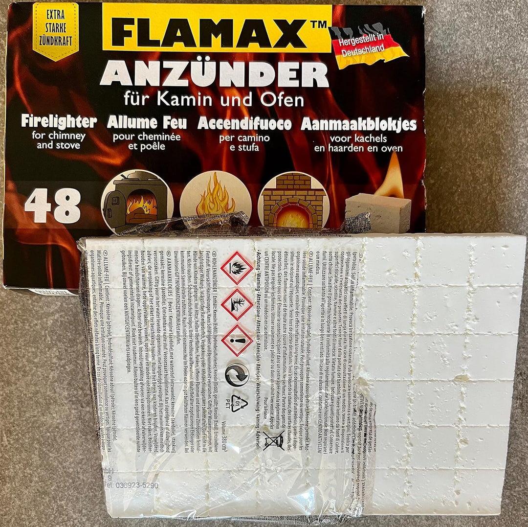 384x Kohleanzünder Kaminzünder Anzündwürfel Grillanzünder Kaminanzünder 8x 48er Ofenanzünder Feueran