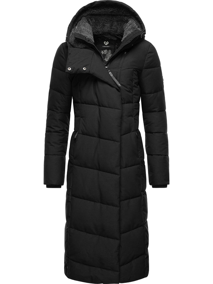 Ragwear Damen atmungsaktiver Wintermantel Warmer wasserdichter Steppmantel lang mit Kapuze Pavla Lon