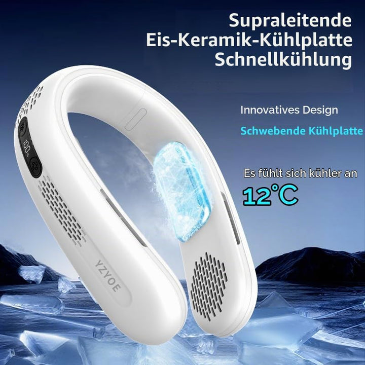 Verbesserte doppelseitige Kühlung wiederaufladbarer Hals Ventilator, Outdoor tragbarer leiser Kühlun