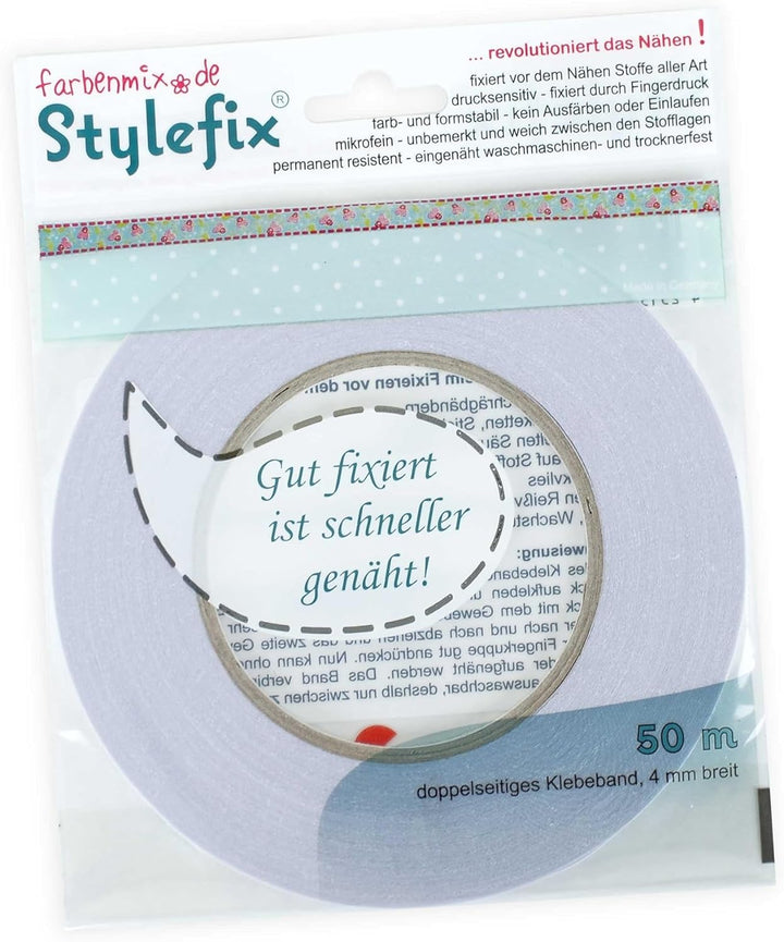 Farbenmix.de 3X 3er Pack STYLEFIX doppelseitiges Klebeband (1Rolle = 50m, ca. 4mm breit)