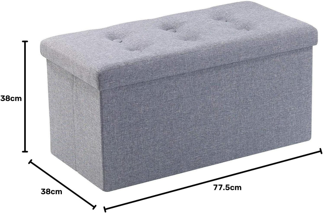 infactory Sitztruhe: Faltbare 2in1-Sitzbank und -truhe, 80 l, bis 300 kg, Stoff-Bezug, grau (Hocker,