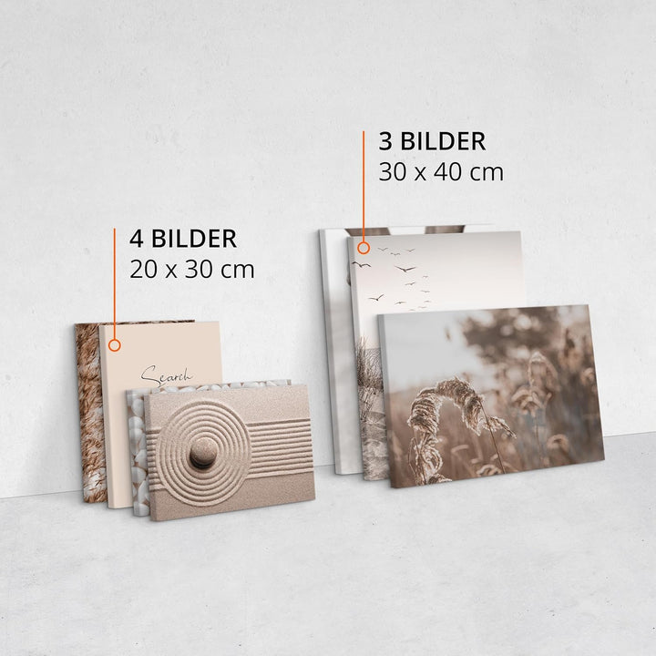 Muralo - Wandbilder Set - Leinwand Bilder Aufhängefertig in Boho Stil - das Leinwandbilder - Bilder