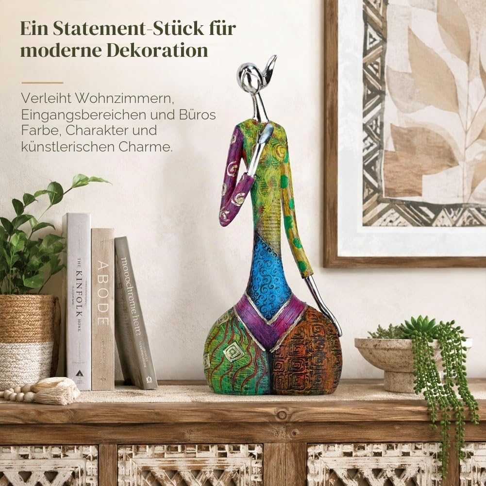 Statuen und Skulpturen Abstrakter Yoga-Kunst Frau, kreative Vollfarb-Ölgemälde-Kunst-Frauenstatue, M