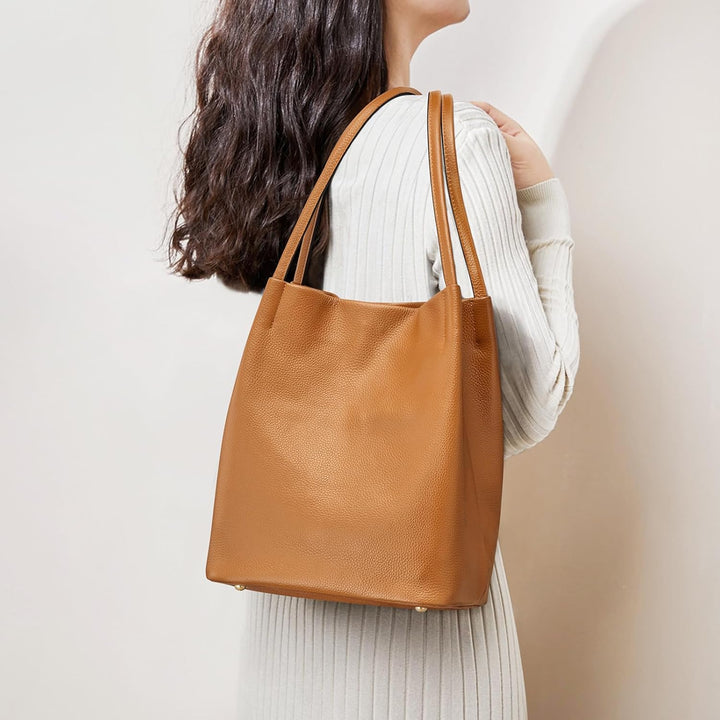 Kattee Damen weiche Echtleder Totes Umhängetasche Geldbörsen und Handtaschen mit oberem Magnetversch
