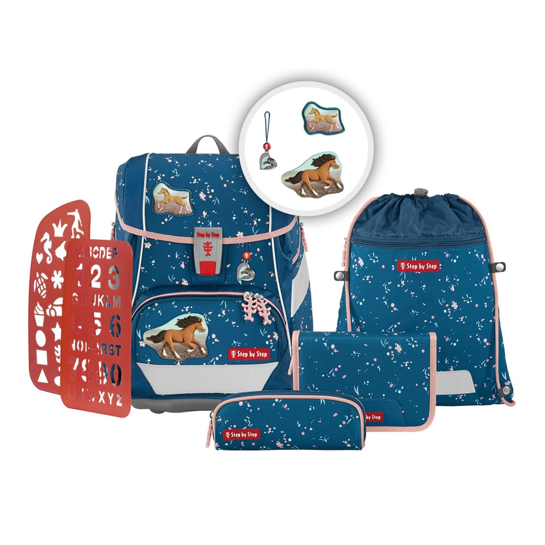 Step by Step Schulranzen-Set 2IN1 Plus „Wild Horse Ronja“ 6-teilig, ergonomischer Tornister, höhenve
