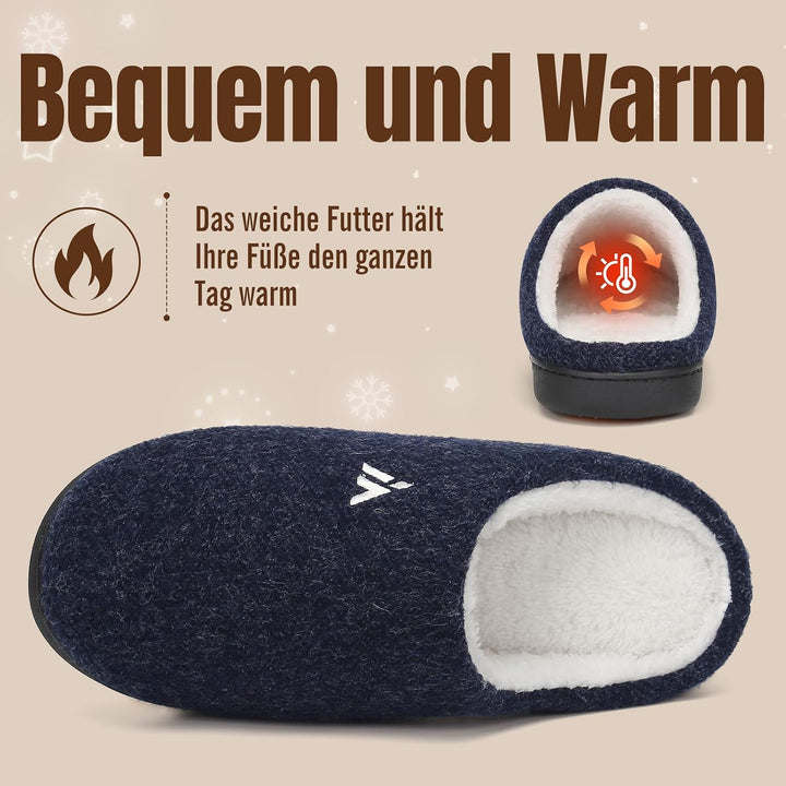 Mishansha Herren Damen Warme Hausschuhe Winter Memory Foam Plüsch Pantoffeln Rutschfest Slippers,Gr.