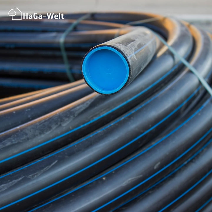 HaGa® 100m PE Rohr 25mm x 1,5mm - Druckrohr Verlegrohr für Brauchwasser Versorgungsleitung Kunststof