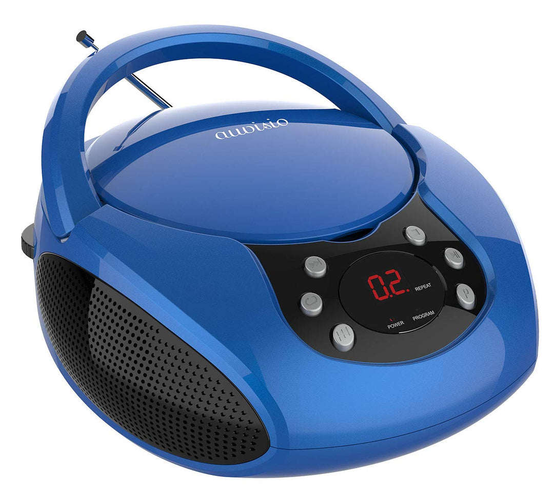 auvisio Kinder Cd Player: Tragbarer Stereo-CD-Player mit Radio, Audio-Eingang & LED-Display (Kofferr