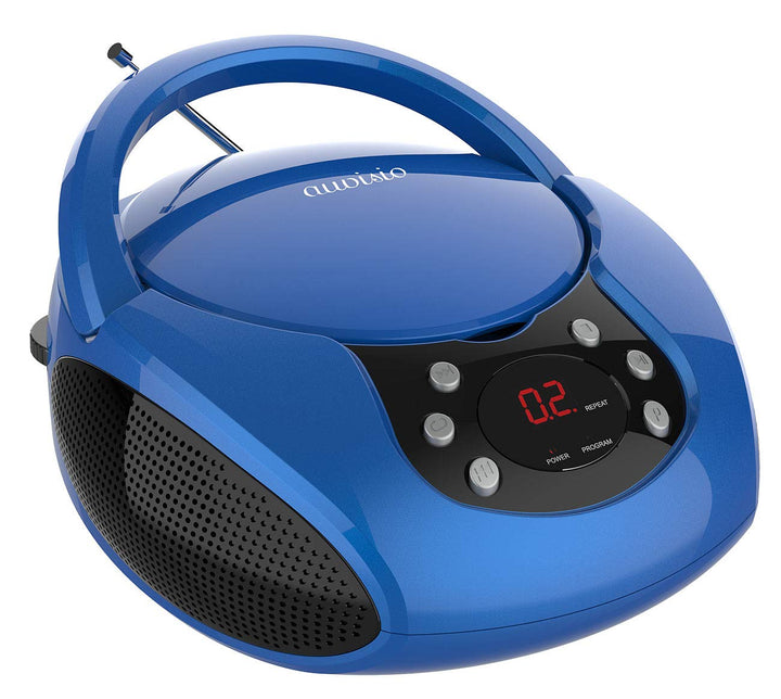 auvisio Kinder Cd Player: Tragbarer Stereo-CD-Player mit Radio, Audio-Eingang & LED-Display (Kofferr