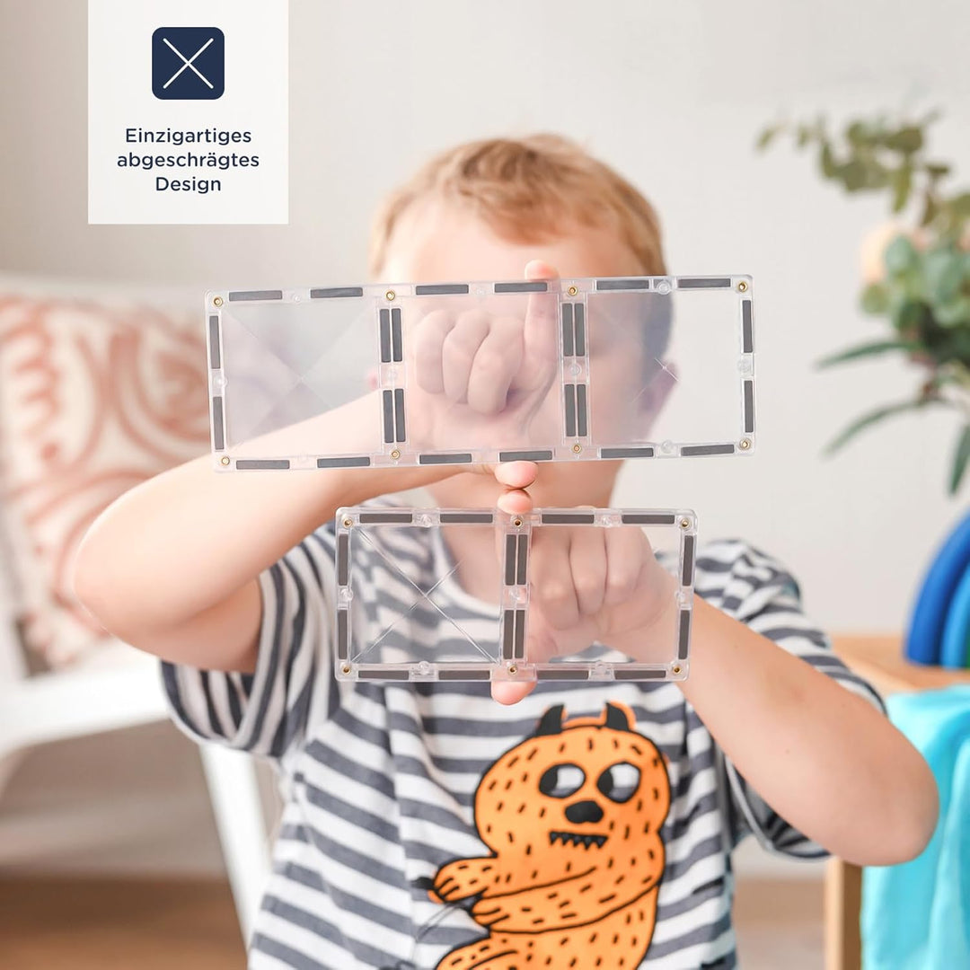 CONNETIX Magnetische Fliesen Klar Rechteckpackung, 12 Stück