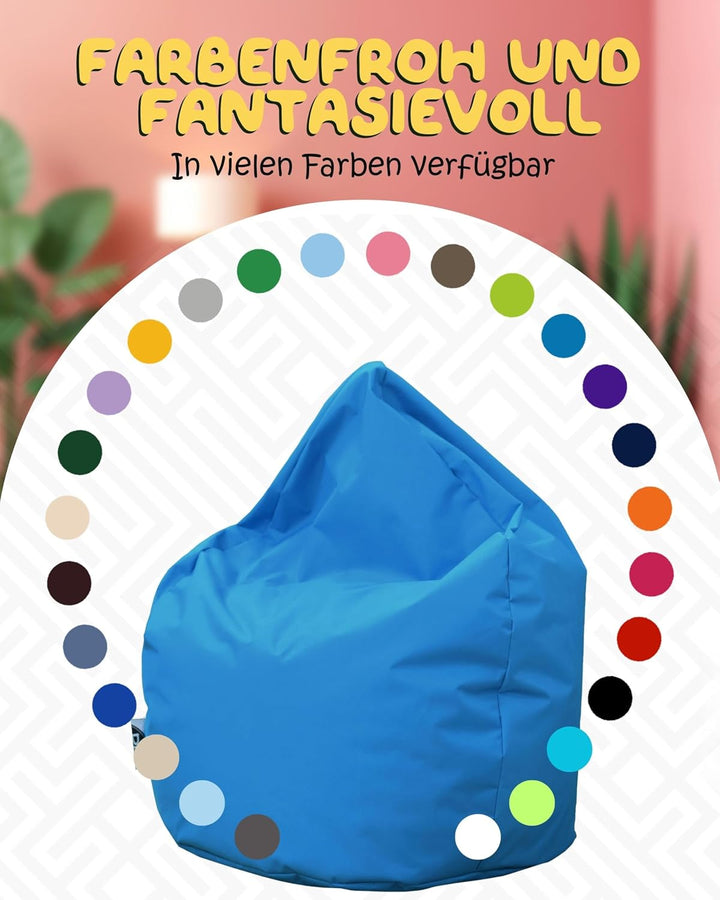 PATCH HOME Patchhome Sitzsack Tropfenform mit Reissverschluss Nachfüllbar - für In &amp; Outdoor - mit S