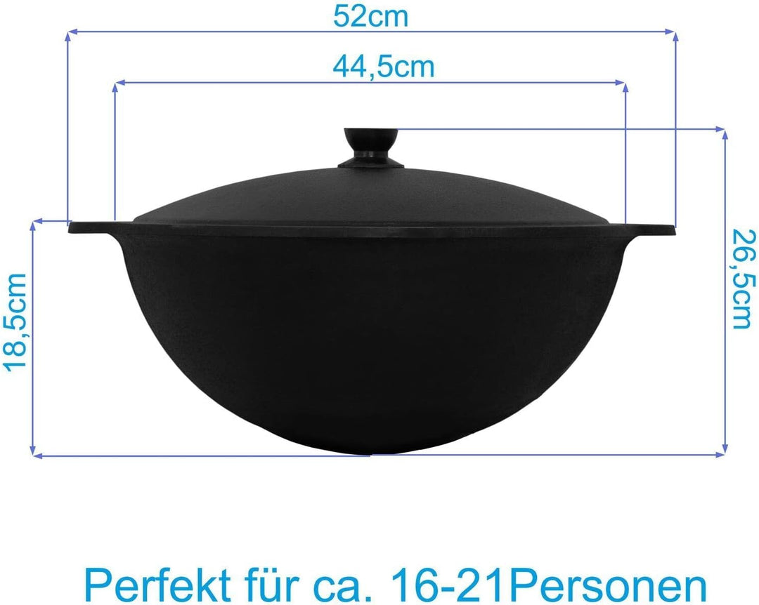 Ø41cm Uchag 2mm stahl Utschak Feuerstelle Utschag Campingofen 16L Kazan WOK Kasan (Runder boden) Fel
