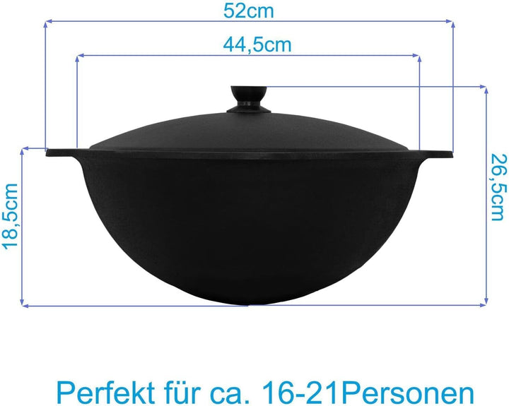 Ø41cm Uchag 2mm stahl Utschak Feuerstelle Utschag Campingofen 16L Kazan WOK Kasan (Runder boden) Fel