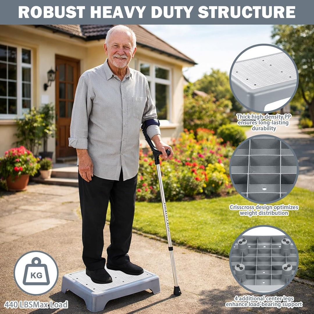 Anti-Rutsch Halbstufe, One Step Stool für Senioren, Trittstufe Bis 200 Kg, Einstiegshilfe für Senior