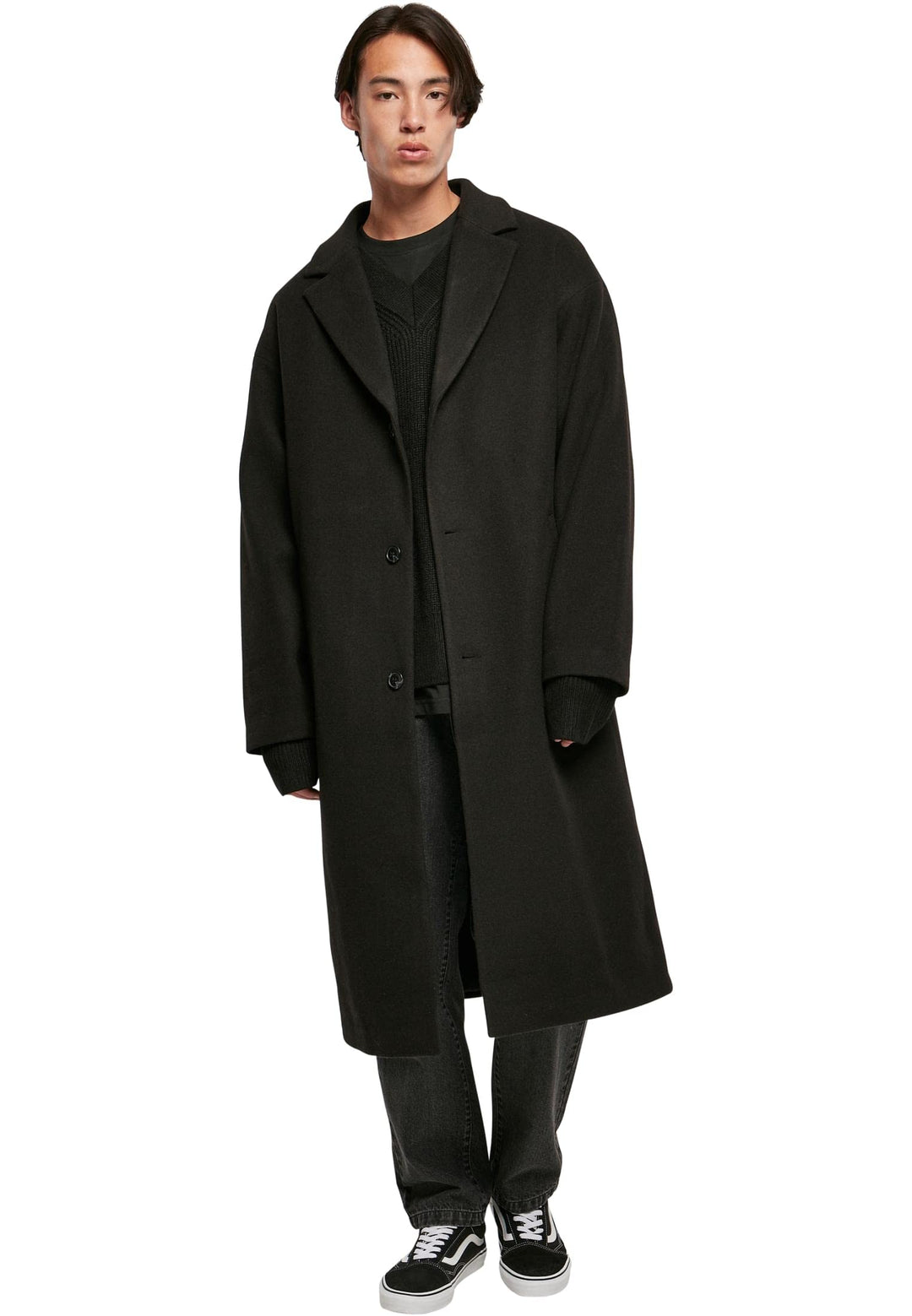 Urban Classics Herren Long Coat, Herren Mantel, Damen und Herren Gürtel, erhältlich in vielen versch