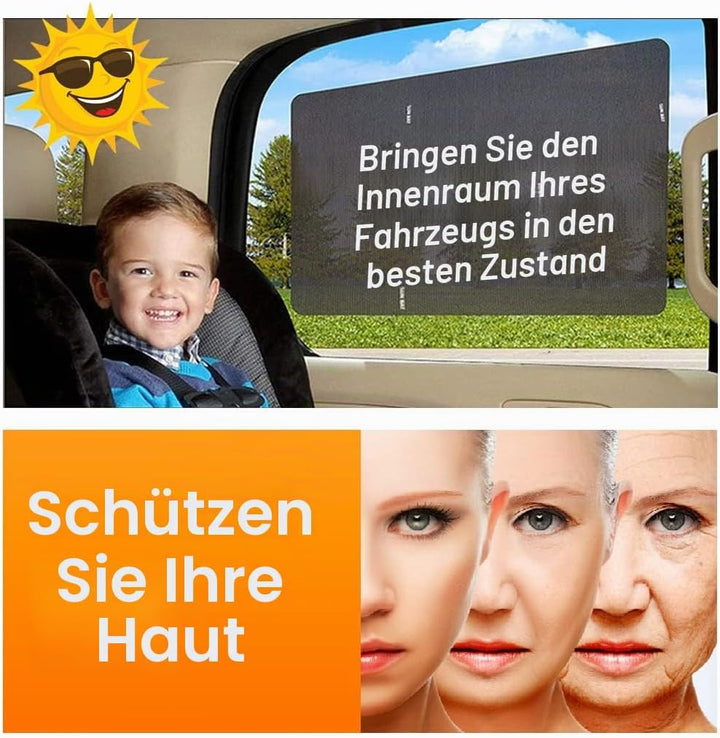 Sun Bat Statisch haftende Auto-Sonnenschutzfolie 6-er Packung Die einzige zertifizierte Autofenster-