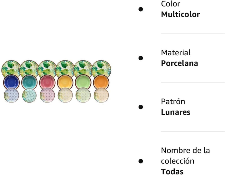 Tognana New Jungle Tellerservice 18-teilig Mehrfarbig