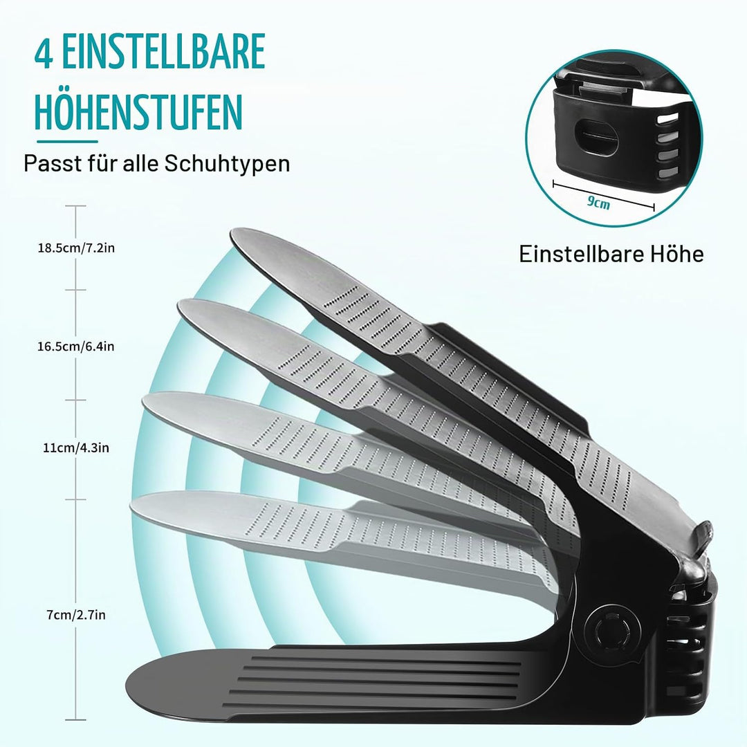 UCAMP Einstellbare Schuhregale,24 Stück Rutschfest Schuhstapler Doppelschicht Schuhhalter Platzspare