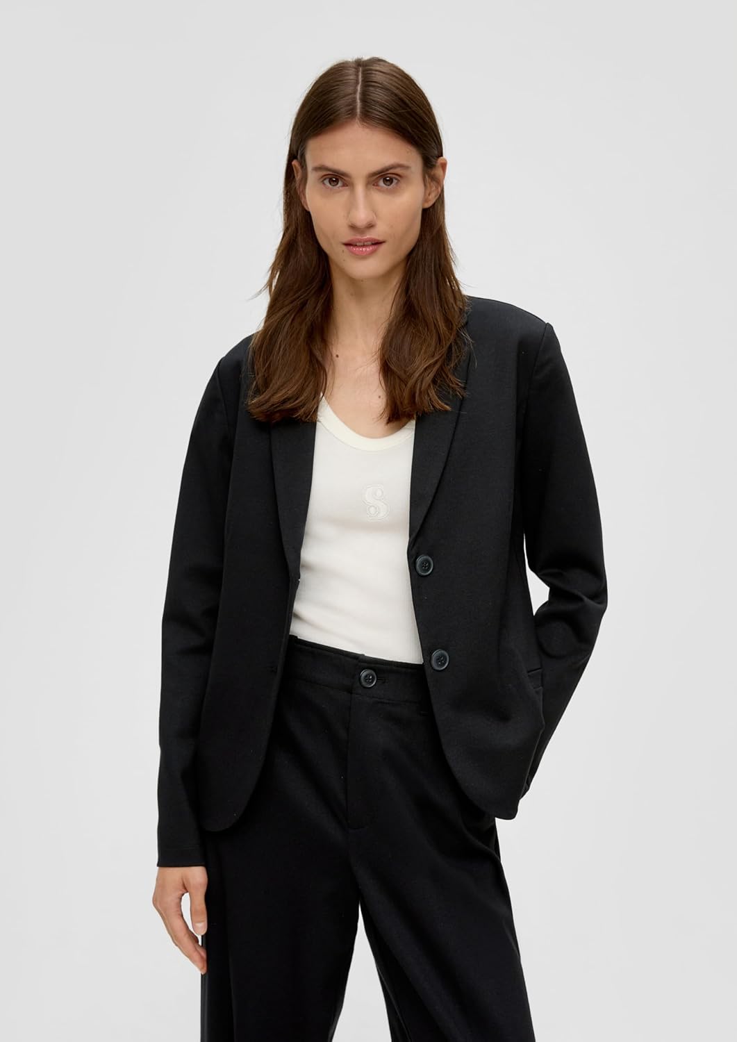 s.Oliver Jersey-Blazer mit Twillstruktur 36 9999_schwarz, 36 9999_schwarz