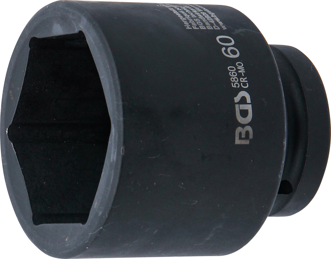 BGS 5860 | Kraft-Steckschlüssel-Einsatz Sechskant | 25 mm (1") | SW 60 mm Schlüsselweite: 60 mm, Sch