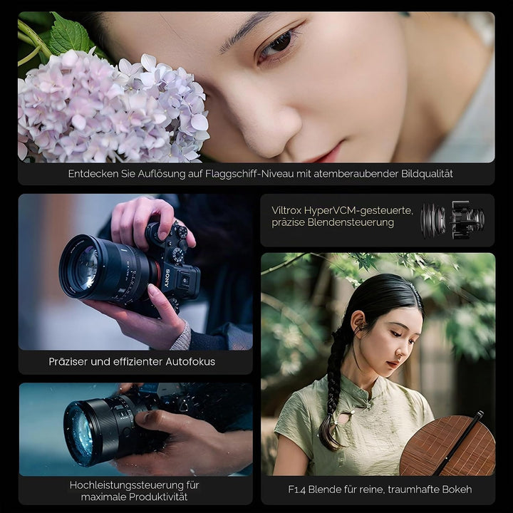 Viltrox AF 85 mm F1.4 Pro Kameraobjektiv für Sony E Mount Vollformat Autofokus Objektiv Portrait Mas