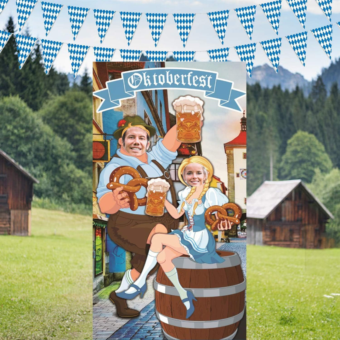 Oktoberfest Deko Set - Foto Requisit Banner, Bayerische Dekoration, Hintergrund Tür Banner für Bierf