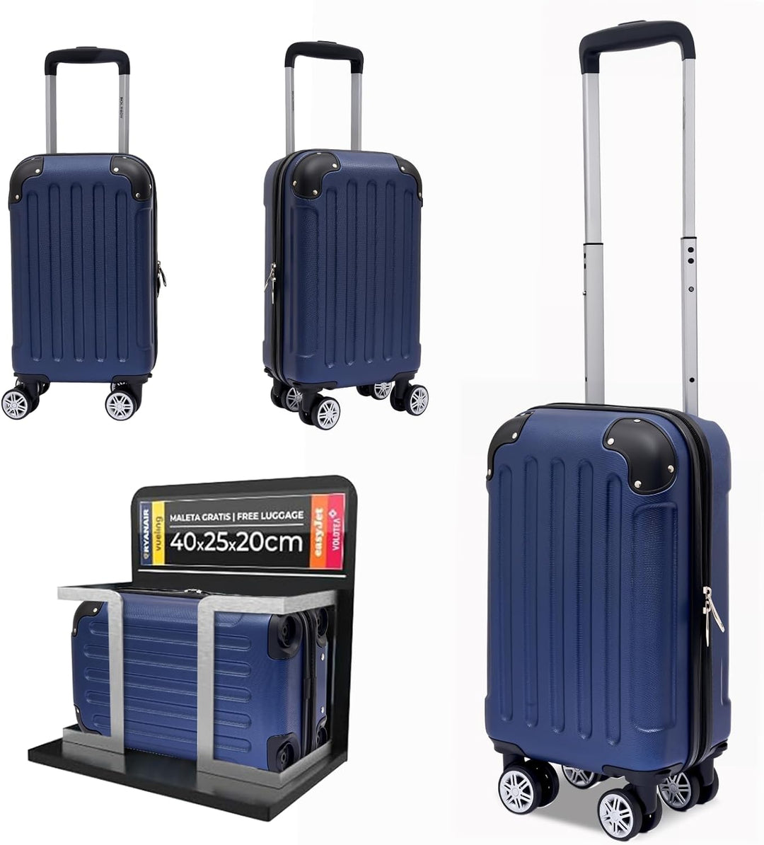 Handgepäck Koffer, 40X25X20cm, Leichter Trolley Reisekoffer, Hartschalen Koffer, Luggage Set für Rya