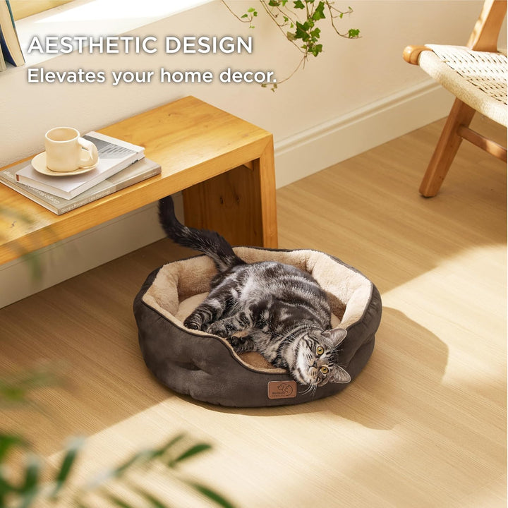 BEDSURE Katzenbett waschbar Katzen Bettchen - 51x48x15cm Katzenbett mit zweiseitig Innenkissen Katze