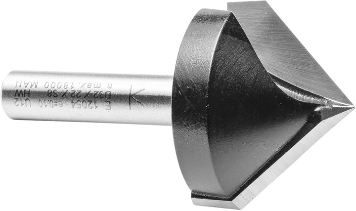 ENT 12054 V-Nutfräser und Schriftenfräser HW, Schaft (S) 8 mm, Durchmesser (D) 32 mm, NL 22 mm, E 90