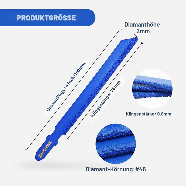 HIGHDRIL 100mm Diamant-Stichsägeblatt – 5 Stück Durchmesser 4 Zoll/100 mm für gerade oder gebogene S