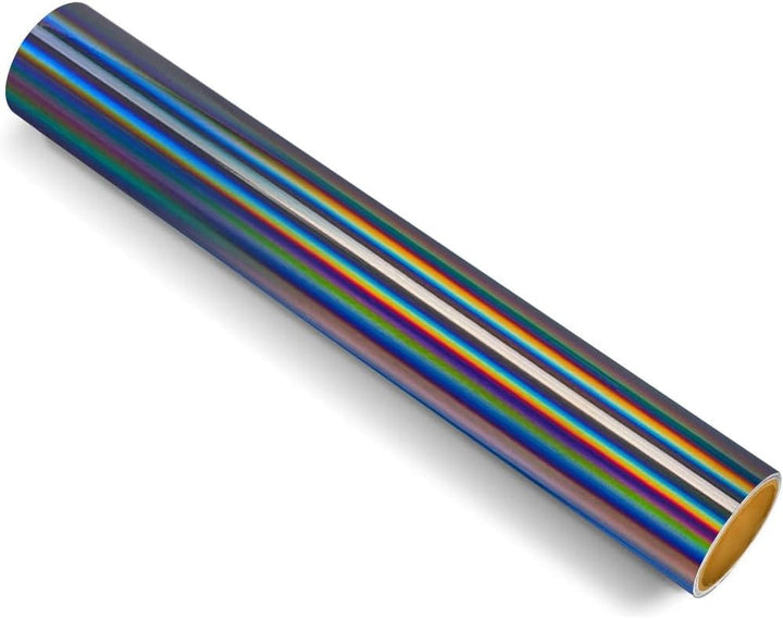 TECKWRAP Glänzendes Regenbogen-Vinyl, holografisch, Dunkelgrau, Chrom, 0,3 m x 1,5 m, Dunkelgrau
