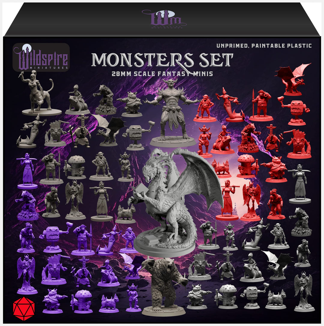 Wildspire Fantasy Miniatures & Bookish Dragon für DND - 28mm-32mm Bulk Dungeons & Dragons Monster Fi