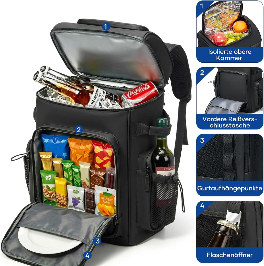 Grosser kühlrucksack/kühltasche/Kühlbox/picknicktasche/Rucksack mit kühlfach, weich, wasserdicht, le