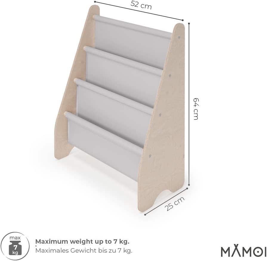 MAMOI® Bücherregal für Kinder, Bücherkiste für kinderzimmer, Book Shelf, Buchregal, Wandregal kinder