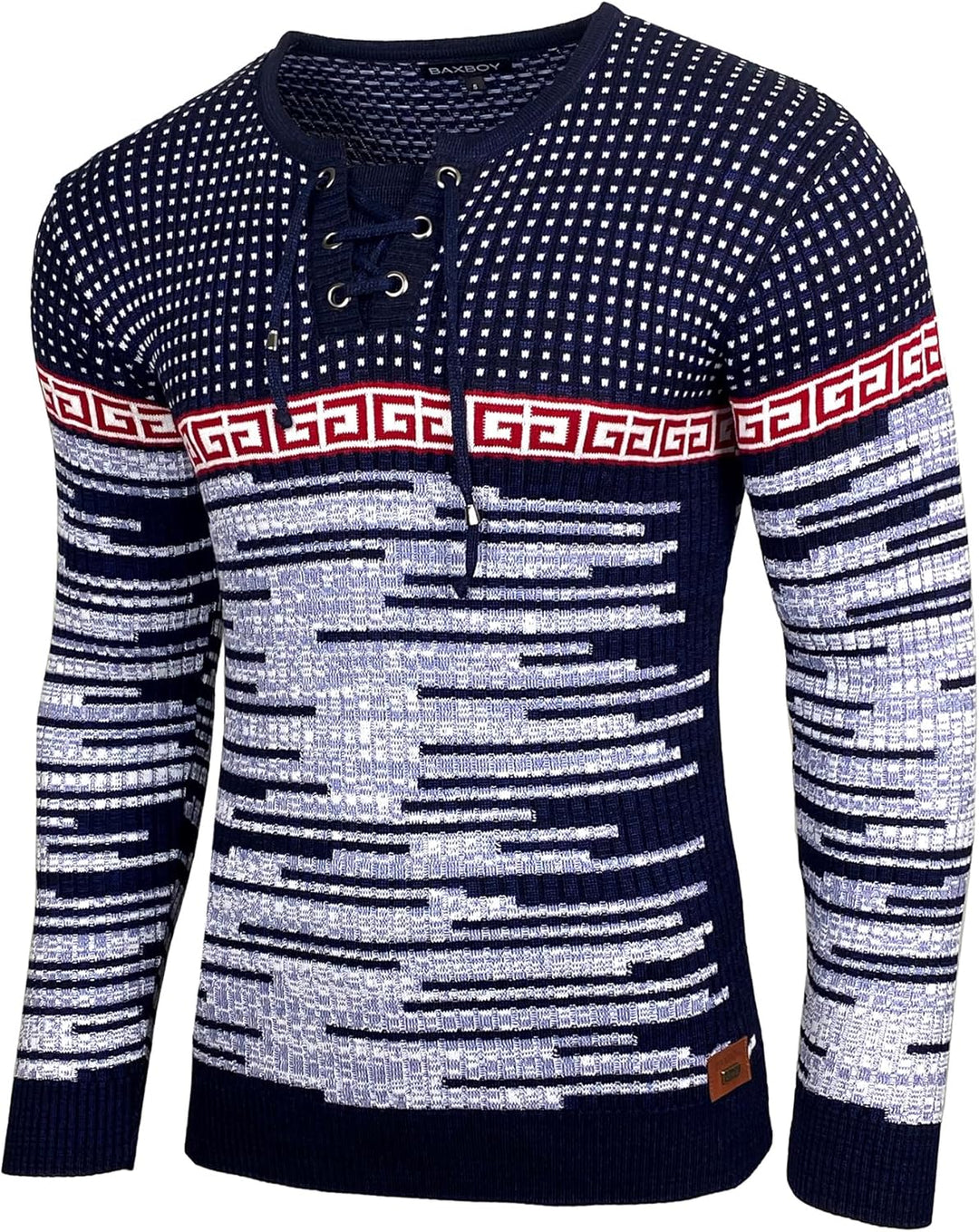 Baxboy Herren Strick-Pullover Rundhals | Männer Winter-Pullover |stylischer Herren Strick-Pulli | Wa