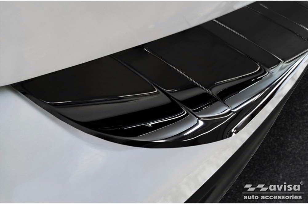 Avisa Spiegelschwarz Edelstahl Heckstossstangenschutz kompatibel mit Mercedes GLB (X247) 2019- 'Ribs
