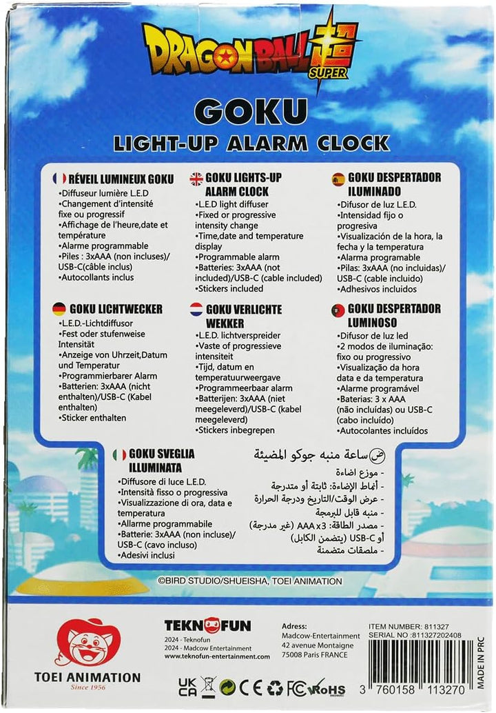 Teknofun - Dragon Ball Super Goku Light-Up Alarm Clock - Wecker - 811327