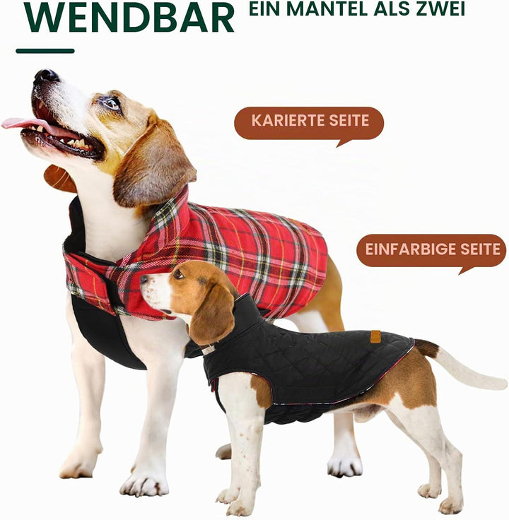 Kuoser Hundemantel Winter, Hundejacke für Grosse Hunde, Grosse Hundemantel Fleece Wasserdicht und Wa