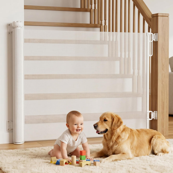 Treppenschutzgitter Ausziehbar 0-140 cm, Baby Absperrgitter Kinderschutzgitter, Türschutzgitter für