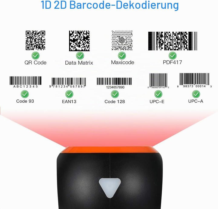 Eyoyo 1D 2D QR Desktop Barcode Scanner with Large Scan Window, Hands-Free Barcode Reader with QR Scr