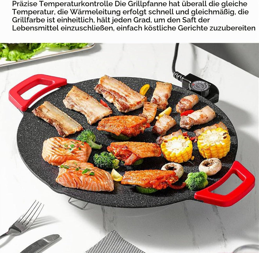11,8 Zoll Elektrische Grillplatte, Antihaftbeschichtetes, Rauchfreies Elektrisches BBQ-Grill-Backble