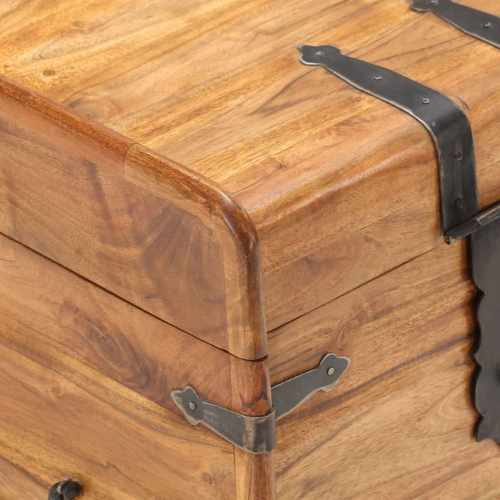 vidaXL Akazienholz Massiv Truhe Abschliessbar Aufbewahrungsbox Holzkiste Nachtschrank Holztruhe Nach