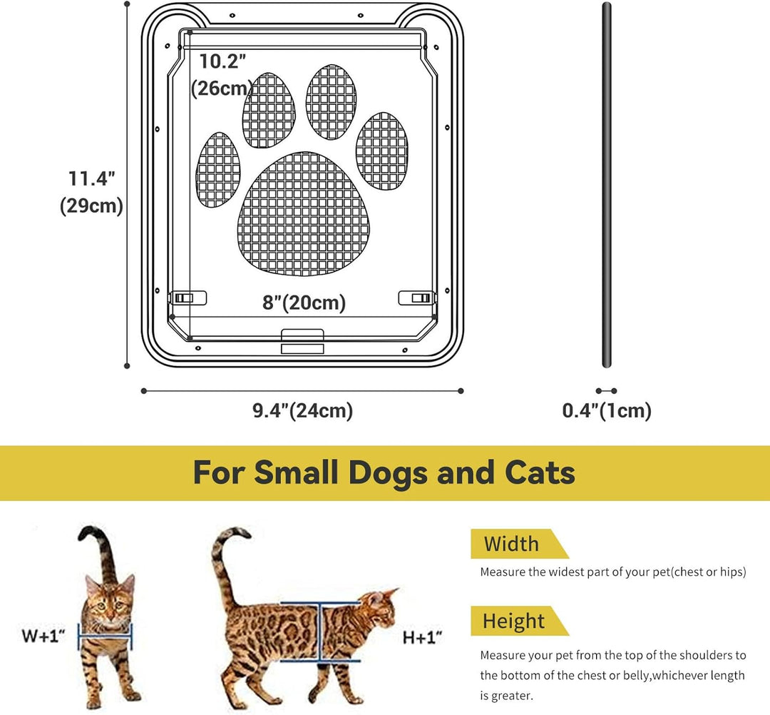 Enjoying Katzenklappe Fliegengittertür Öffnung 20 x 26 cm Hundeklappen für Klein hunde Haustiertor f
