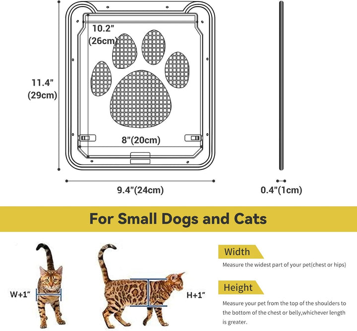 Enjoying Katzenklappe Fliegengittertür Öffnung 20 x 26 cm Hundeklappen für Klein hunde Haustiertor f