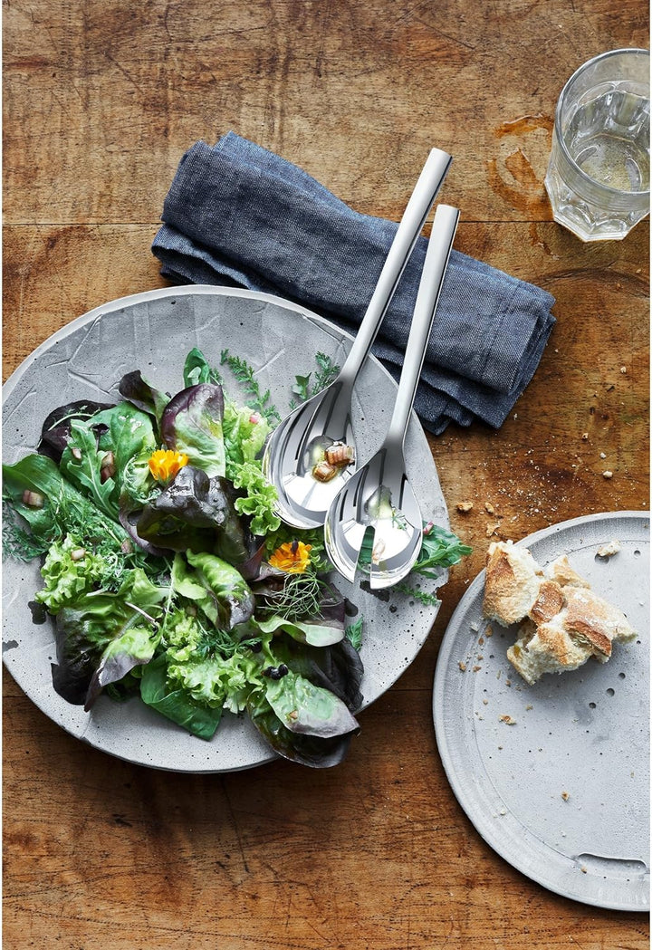 WMF Atria Besteck Set 12 Personen, Essbesteck 60 teilig & Nuova Salatbesteck Edelstahl 25 cm, Salatg