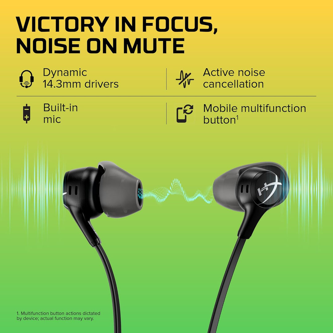 HyperX Cloud Earbuds II Gaming-Ohrhörer mit Mikrofon, Schwarz, Schwarz